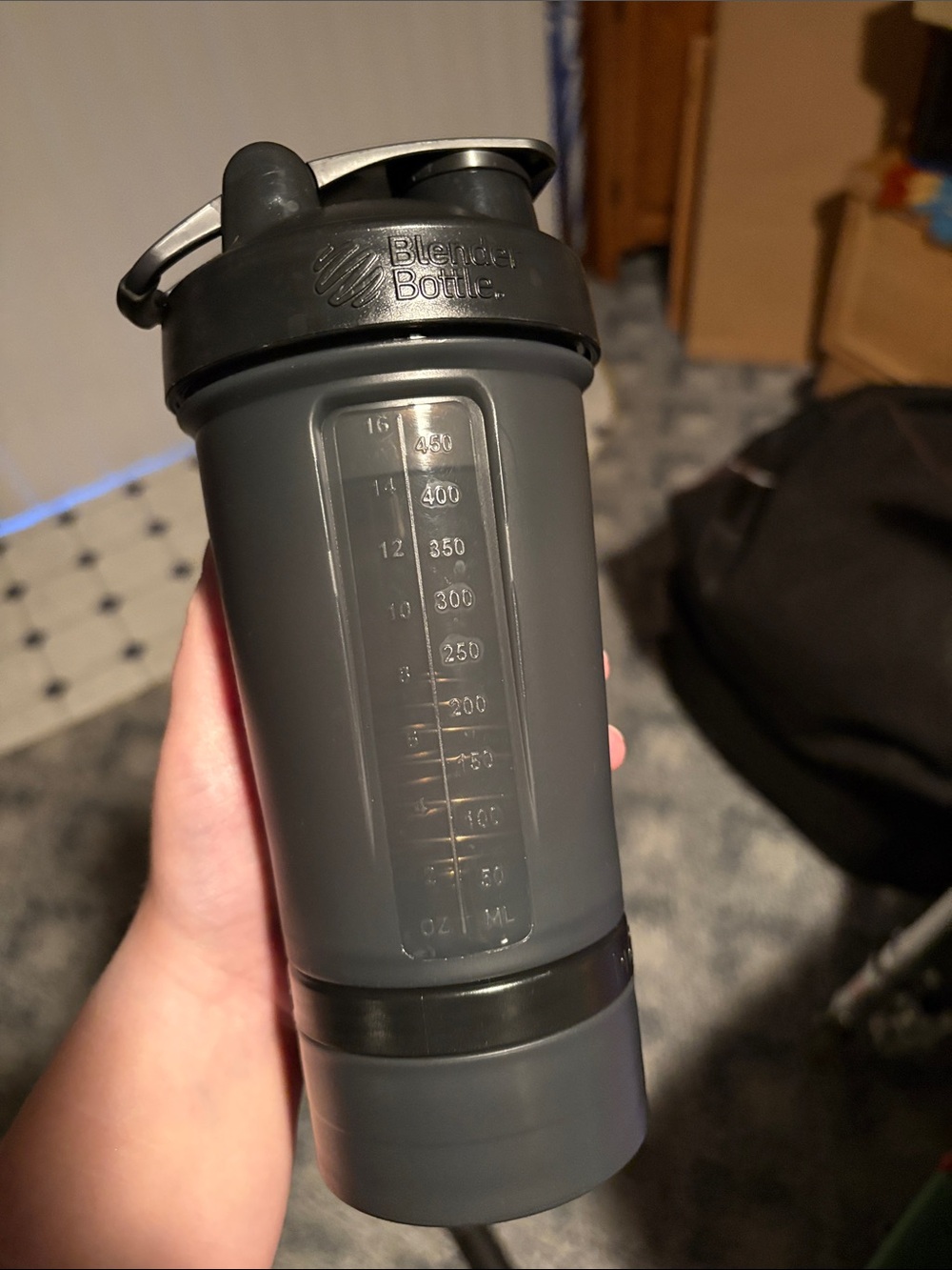 Black Blender Bottle ProStack - 16oz